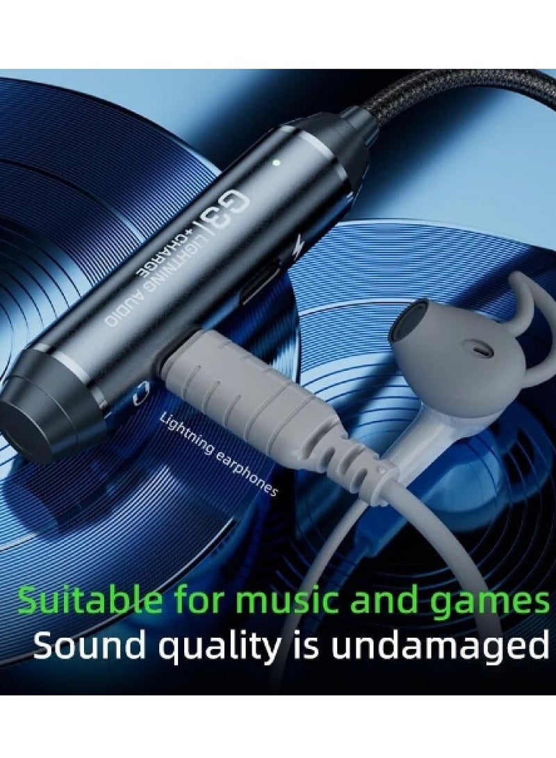 piva PIVA iPhone 2 in 1 G3L Connector Two Lightning Ports iPhone for Charging Up to 20 Watts and for Headphones to Work at the Same Time Black  - Image 4