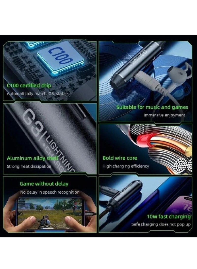 piva PIVA iPhone 2 in 1 G3L Connector Two Lightning Ports iPhone for Charging Up to 20 Watts and for Headphones to Work at the Same Time Black  - Image 5