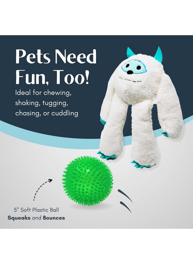 Flourish Pets 3-in-1 Multi-Layer Dog Toys for Aggressive Chewers | Non-Toxic BPA Free Double Stitched Soft Fabric Exterior | Long-Lasting Dog Plush Toys Small Yeti 8" - Image 5