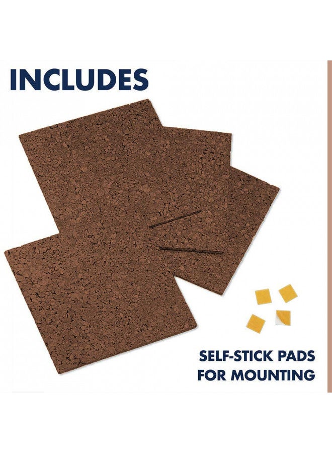 Quartet Cork Board Bulletin Board Tiles, 12" x 12", Corkboard, Mini Wall Bulletin Boards, Decorative Pin Boards for Home Office Decor, Home School Message Board, Modular, Dark Brown, 4 Pack (15050Q) - Image 5