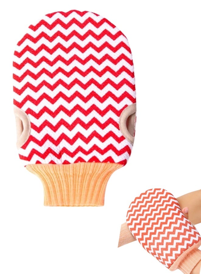 Exfoliating loofah with thick, durable fibers and a perfect size of 12 x 22 cm - High-performance bath glove with effective coarse grains for thorough and deep scrubbing - Slip-resistant and drop-proof thanks to its textured wrist design - Removes trapped dirt and oil and deeply stimulates skin renewal - Random color - Image 1