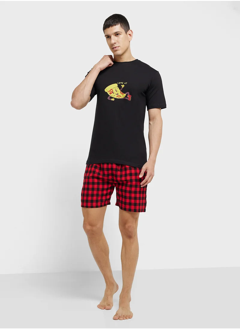 سفنتي فايف Nightwear T-Shirt & Shorts Sets