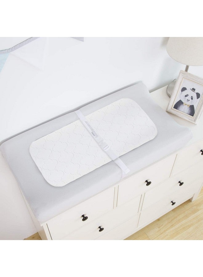TILLYOU Changing Pad Cover Set In Soft Jersey Material Fits 32"34''X16" Contoured Pad For Babiespeachy Pink & Lt Gray - Image 4