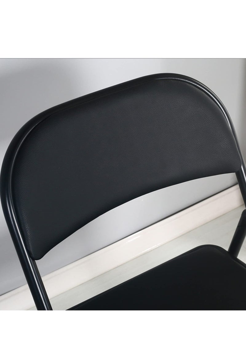 Arabest - Folding Chairs with Padded Seats, Vinyl Upholstered Seats for All-Day Comfort, Lightweight Folding Chair Padded Folding Chairs Double Support, Quick Storage and Portability (Black) - Image 1