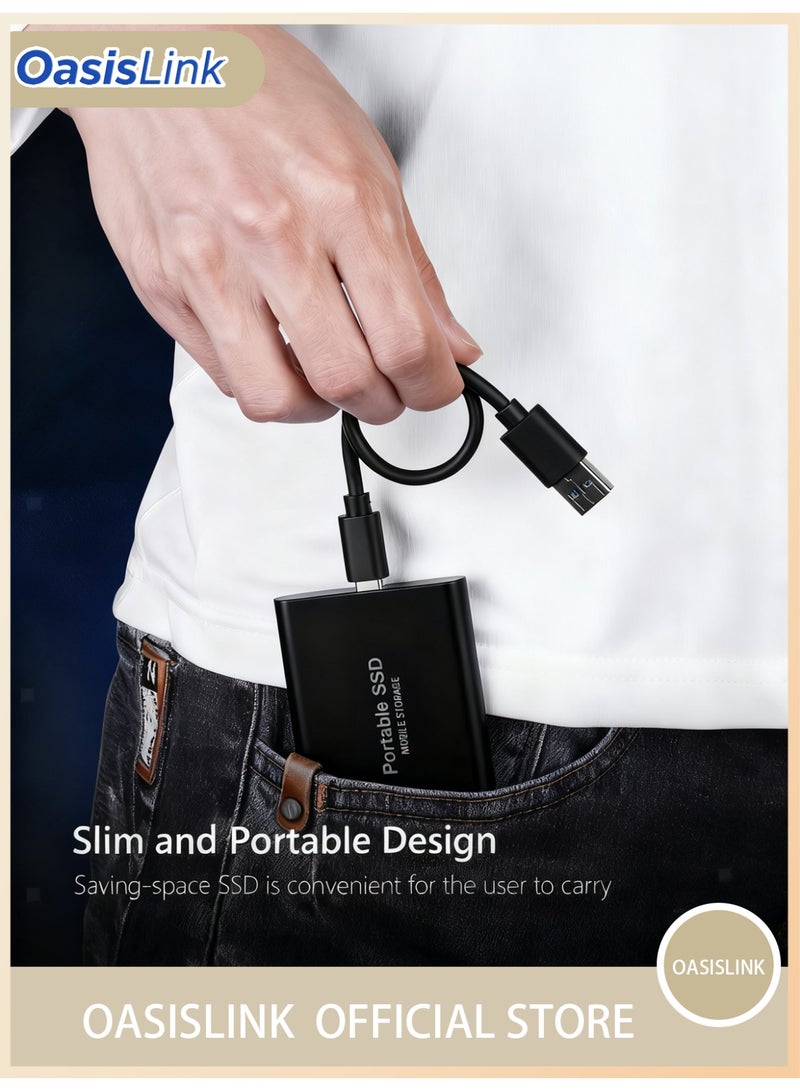 أواسيس لينك يوفر القرص الصلب الخارجي المحمول SSD S7 Black بسعة 2 تيرابايت، مع إمكانية توسيع التخزين حتى 64 جيجابايت ودعم تخزين البيانات ونقلها من USB 3.1 إلى Type-C، مساحة تخزين موثوقة للاعبين والطلاب والمحترفين. - Image 5