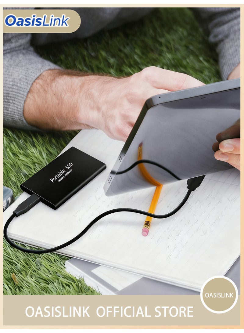 أواسيس لينك يوفر القرص الصلب الخارجي المحمول SSD S7 Black بسعة 2 تيرابايت، مع إمكانية توسيع التخزين حتى 64 جيجابايت ودعم تخزين البيانات ونقلها من USB 3.1 إلى Type-C، مساحة تخزين موثوقة للاعبين والطلاب والمحترفين. - Image 2