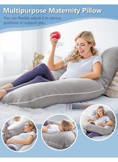 Arabest U-Shaped Comfort Maternity Pillow, Comfortable Sleep, Microfiber Grey 120x70x25 cm(1.4KG)  - Image 3