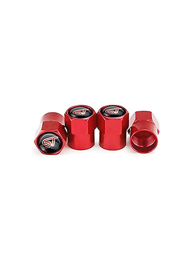 S-TOP 4Pcs ST Logo Metal Car Wheel Tire Valve Stem Caps for Ford ST Focus Mondeo kuga Fiesta ecosport s-max Edge Mustang Transit Taurus f150 Exploror Decorative Accessory, Red - Image 3