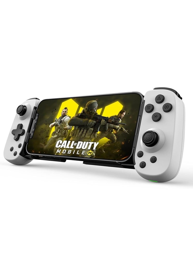 Generic - Mobile Gaming Controller for iPhone/Android/PC/Nintendo Switch/PS4, Cloud Games, with Hall Effect Joystick, 6 Axis Gyro, TURBO, Gamepa for Android with Phone Case Support - Not for PS5 (White)) - Image 1