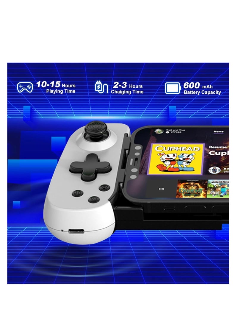 Generic - Mobile Gaming Controller for iPhone/Android/PC/Nintendo Switch/PS4, Cloud Games, with Hall Effect Joystick, 6 Axis Gyro, TURBO, Gamepa for Android with Phone Case Support - Not for PS5 (White)) - Image 1