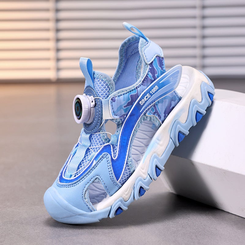 Children'S Shoes Boys' Toe-Toe Beach Shoes Summer Rotating Button Boys' Outdoor Non-Slip Wear-Resistant Beach Shoes - Image 2