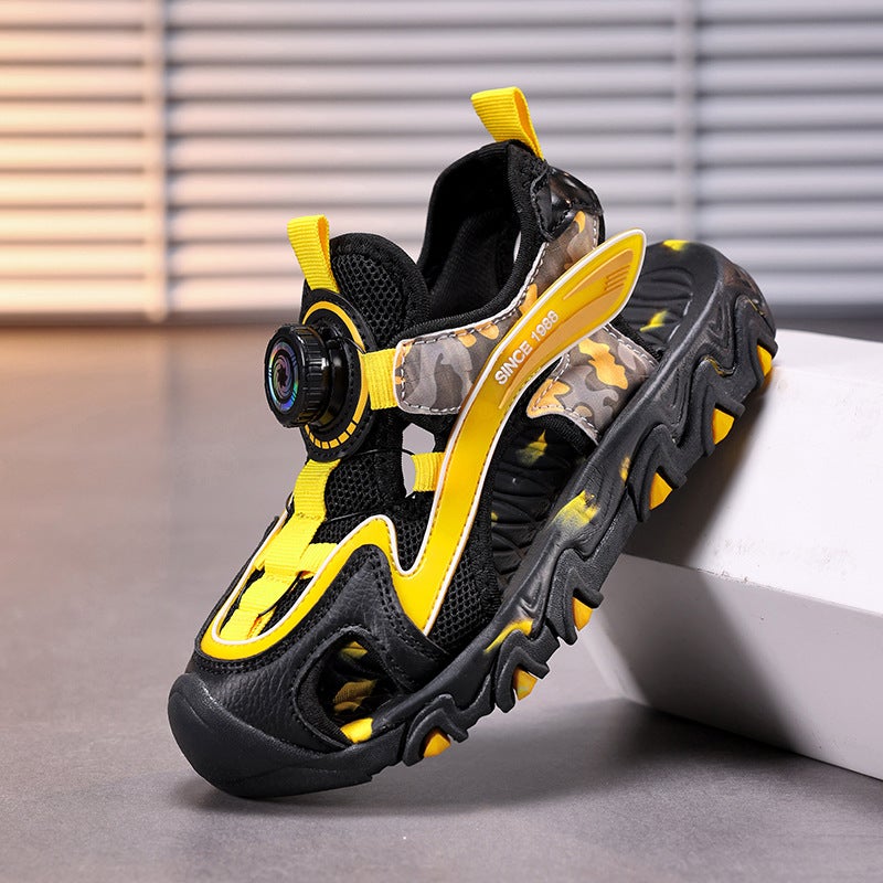 Children'S Shoes Boys' Toe-Toe Beach Shoes Summer Rotating Button Boys' Outdoor Non-Slip Wear-Resistant Beach Shoes - Image 4