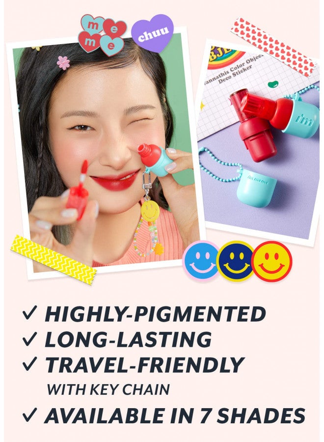 I'M MEME I'M MEME Water Gel Tint - Color Key Ring | Gift, Highly-pigmented, Long Lasting, Travel-Friendly, Lip Stain, 01 Coral Picnic, 0.09 Oz  - Image 4