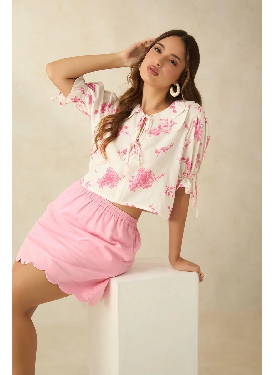 فيرجيو Virgio Women Cotton Mini Length Solid Skirt