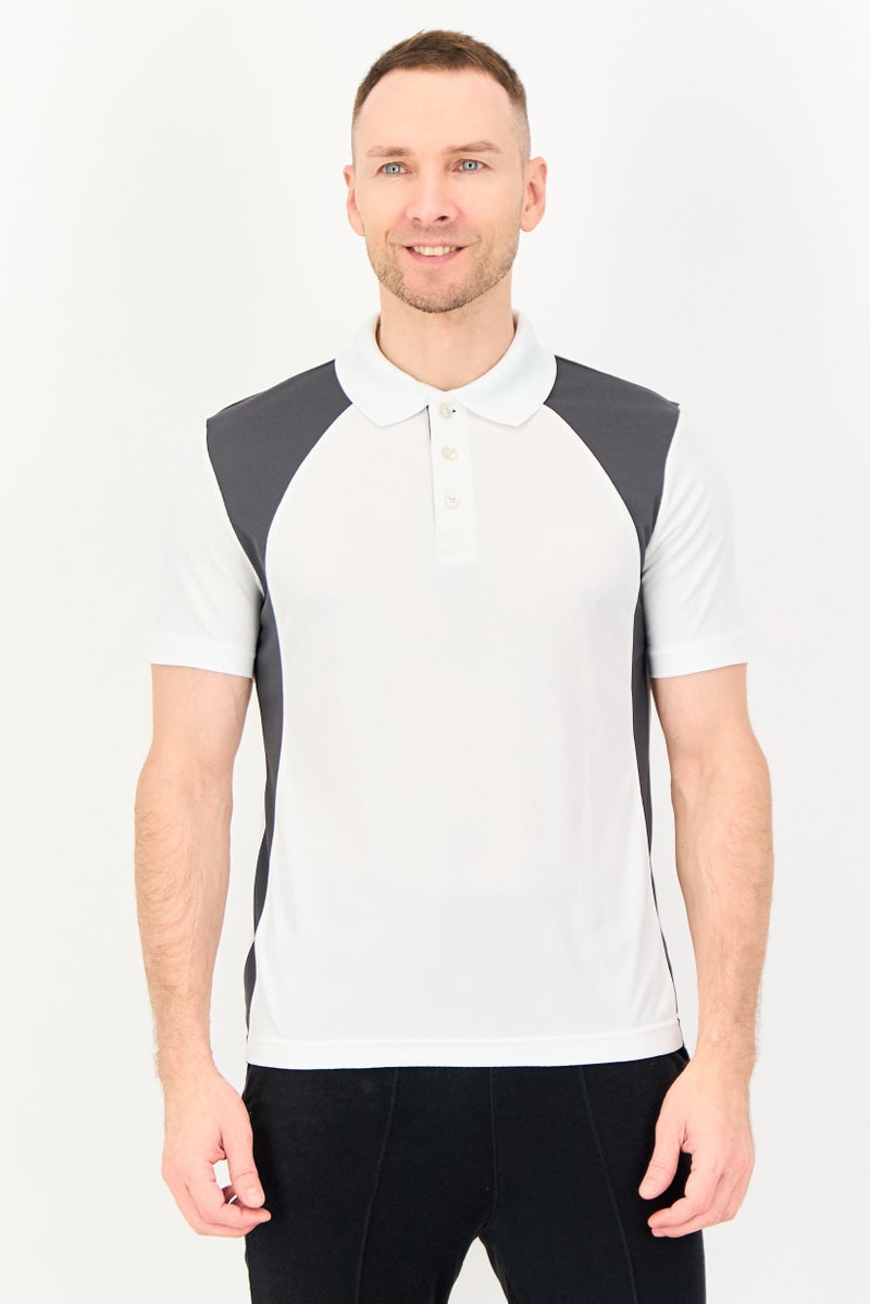 PUMA تي شيرت بولو رياضي للرجال بأكمام قصيرة مع شعار مطرز، متعدد الألوان - Image 1