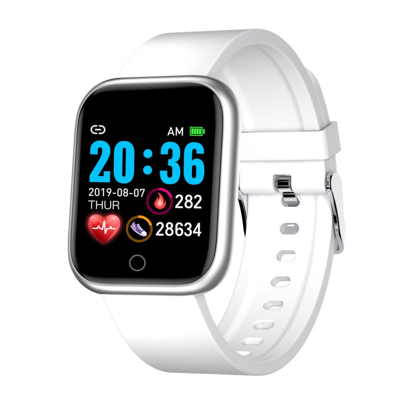 Smart Bracelet 1.3-Inch HD Screen White Silicone Strap - Heart Rate Blood Pressure Monitor Activity Fitness Tracker for Android iOS - Image 1