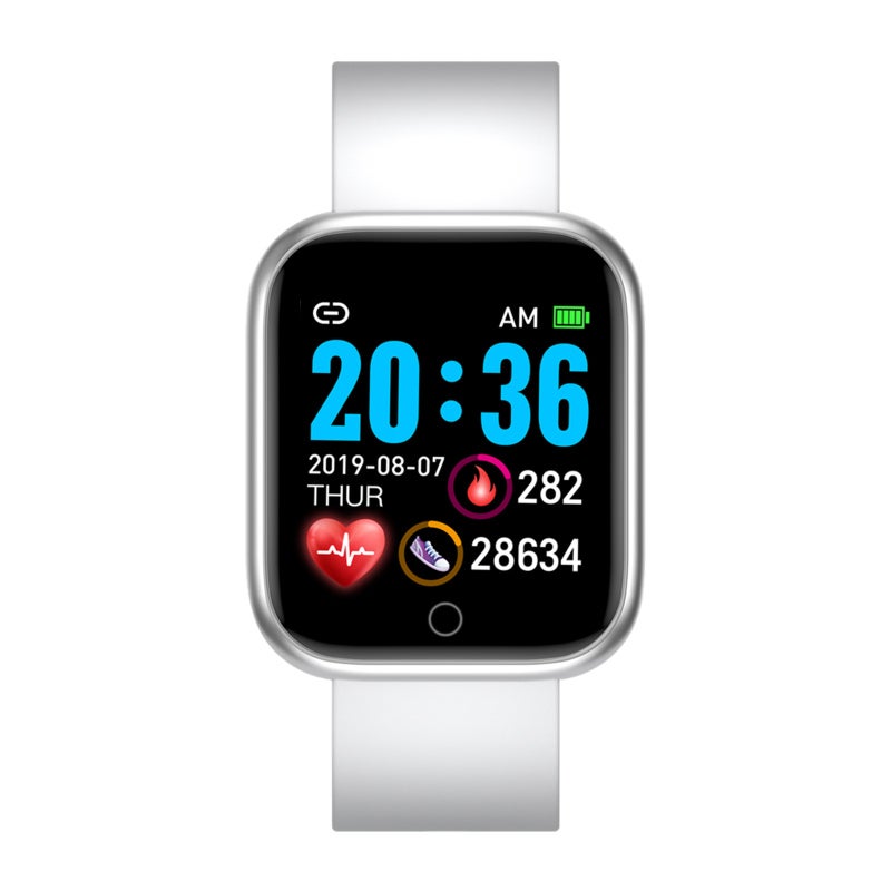 Smart Bracelet 1.3-Inch HD Screen White Silicone Strap - Heart Rate Blood Pressure Monitor Activity Fitness Tracker for Android iOS - Image 2