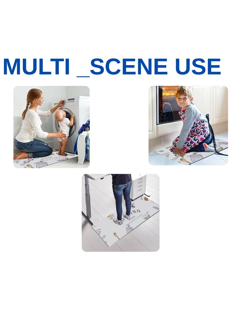 LESTER - LESTER Oil-Proof Non-Slip Kitchen Mat Super Absorbent Kitchen Carpet Quick Drying, Kitchen Rug, Non-Slip Entrance Doormat, Diatom Leather Floor Mats Home Decor Set Cooking Design 40X60x40X120cm - Image 1
