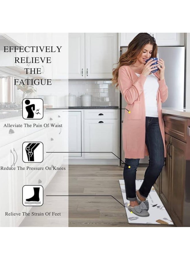 LESTER - LESTER Oil-Proof Non-Slip Kitchen Mat Super Absorbent Kitchen Carpet Quick Drying, Kitchen Rug, Non-Slip Entrance Doormat, Diatom Leather Floor Mats Home Decor Set Cooking Design 40X60x40X120cm - Image 1