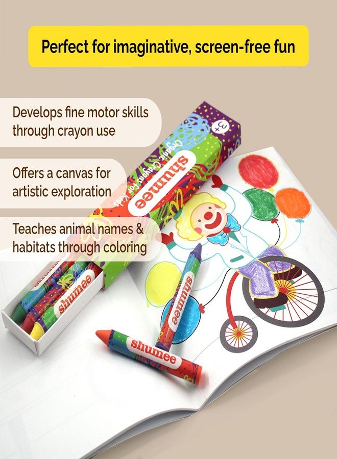 shumee Colouring Book & Organic Crayon Kit- Carnival Themed (3 Years+) | 20 Pages & 6 Crayons | Organic & Natural Colours | Skill Building Art & Craft DIY Set For Kids - Image 5