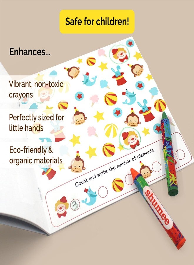 shumee Colouring Book & Organic Crayon Kit- Carnival Themed (3 Years+) | 20 Pages & 6 Crayons | Organic & Natural Colours | Skill Building Art & Craft DIY Set For Kids - Image 4