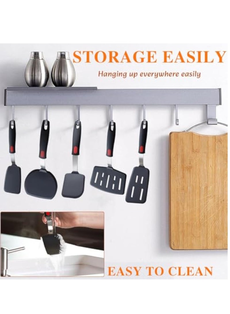 عربست 5 عبوات ملاعق تقليب سيليكون، طقم ملاعق سيليكون لأواني الطبخ المانعة للالتصاق، طقم أدوات طبخ مقاومة للحرارة 600 درجة فهرنهايت للبيض، فطائر آمنة للغسل في غسالة الأطباق - Image 3