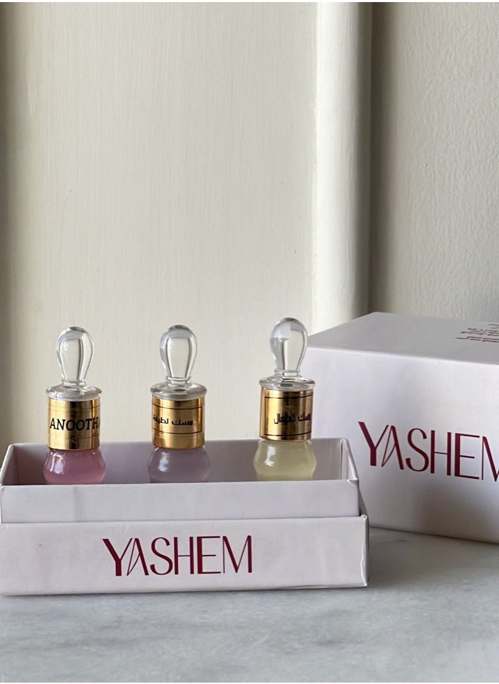 yashem Musk Set – 3 Best-Selling Scents: Latifa Musk, Baby Musk & Alonootha Musk | Alcohol Free  - Image 2