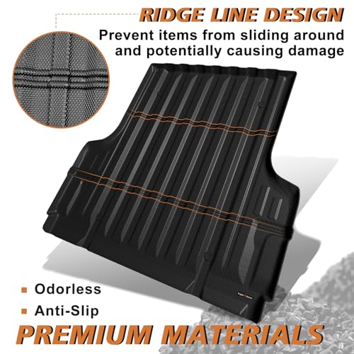 TripleAliners Truck Bed Mat Compatible with 2005-2021 Nissan Frontier Accessories 5FT Truck Bed Liner Perfectly Flush All Weather Protection TPE Heavy Duty Pickup Cargo Mat - Image 5