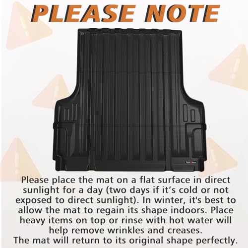 TripleAliners Truck Bed Mat Compatible with 2005-2021 Nissan Frontier Accessories 5FT Truck Bed Liner Perfectly Flush All Weather Protection TPE Heavy Duty Pickup Cargo Mat - Image 4