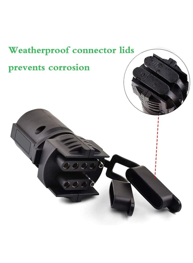 Loquat Trailer Light Adapter 7 to 4,5 Way, 7 Round to 4, 5 Pin Flat Blade RV Boat Connector Plug for Tow Hitch and Redline Tailgate LED - Image 2