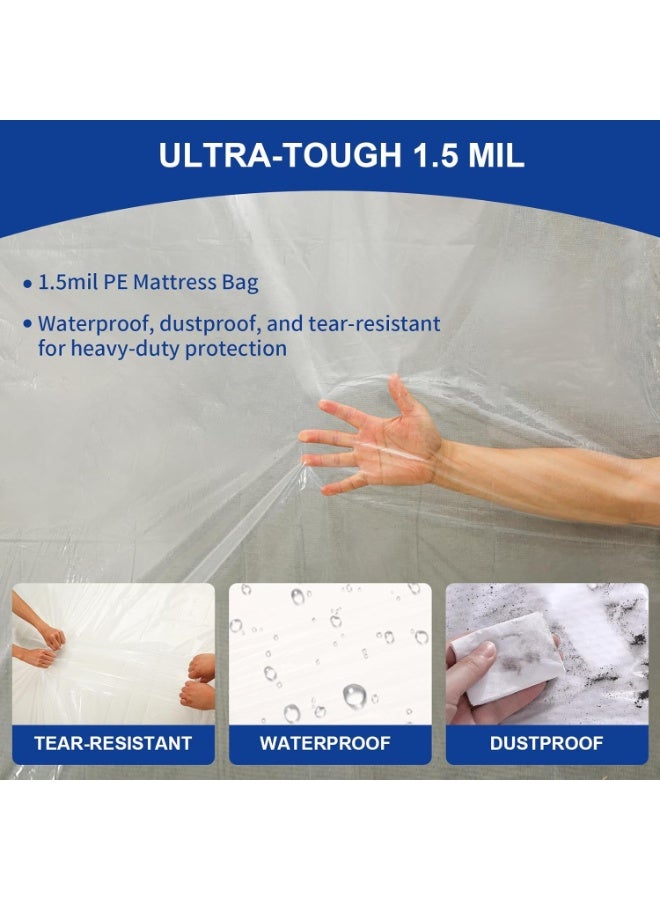 TopSoon Mattress Storage Bag Mattress Disposal Bag Full/Twin Size 54-Inch by 87-Inch Clear - Image 2
