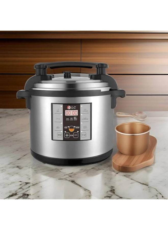 D L C DLC Electric Pressure Cooker 25L - 3500W Multi-Function Stainless Steel Cooker with Non-Stick Inner Pot, Digital Display & Safety Features Adjustable Temperature - DLC-38913-25 Silver/Black - Image 3