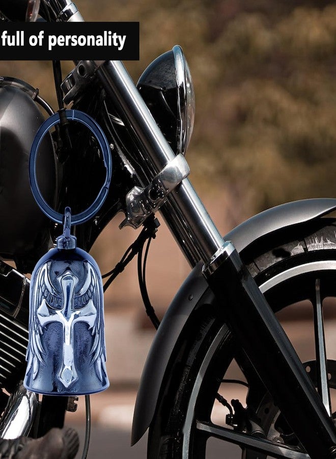 CYZBTBl Motorcycle for Bells - Motorcycle Angel Bell for Men Women,Bell Biker Accessory,Guard Riding Safety (Cross Black) (Black Silver) - Image 2