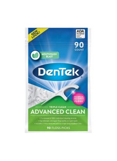 Dentek Triple Clean Advanced Clean Floss Picks No Break & No Shred Floss 90 Count (Pack Of 3)  - Image 2