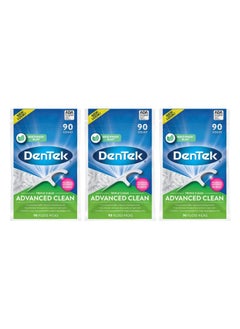 Dentek Triple Clean Advanced Clean Floss Picks No Break & No Shred Floss 90 Count (Pack Of 3)  - Image 1