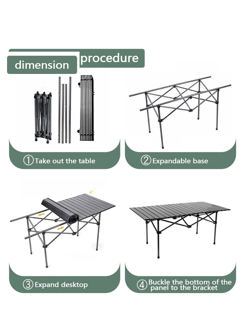 Yolu Folding Camping Table with Carry Bag, Outdoor Portable Lightweight Aluminum Desk for Beach, Picnics, Cooking,Party Dining, Camping, BBQ  - Image 5