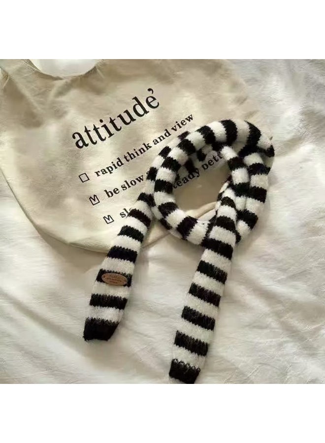 Hip hop fashion Y2k long striped knitted scarf for men and women