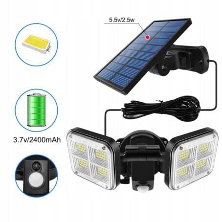 RAMNATH IMPEX Solar Lights With Motion Sensor 120 LED Spotlight for Outdoor Use - 270° Super Bright IP65 Waterproof 3 Modes Wall Light With Cable for Home, Garden,Plastic - Image 2
