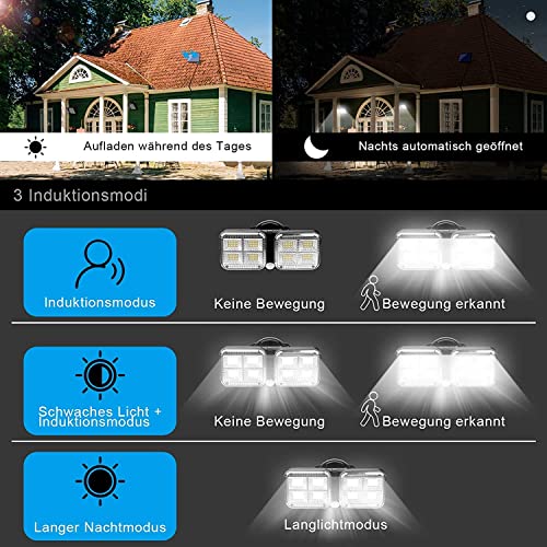 RAMNATH IMPEX Solar Lights With Motion Sensor 120 LED Spotlight for Outdoor Use - 270° Super Bright IP65 Waterproof 3 Modes Wall Light With Cable for Home, Garden,Plastic - Image 4
