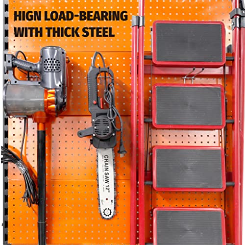 HUHOLE Double Arm Pegboard Hooks 6 Inch 10PC, Fit 1/4" Pegboard, Ideal Peg Board Tool Utility Hooks for Garage Organization, Wall Storage, Heavy Duty Tool Holder with Protecting Tip - Image 4