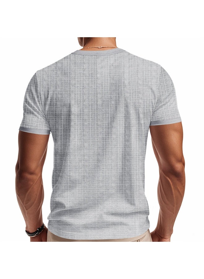 Loose Casual Short Sleeve Men's T-shirt Bamboo Fiber Summer Breathable Vintage  Shirt - Image 3