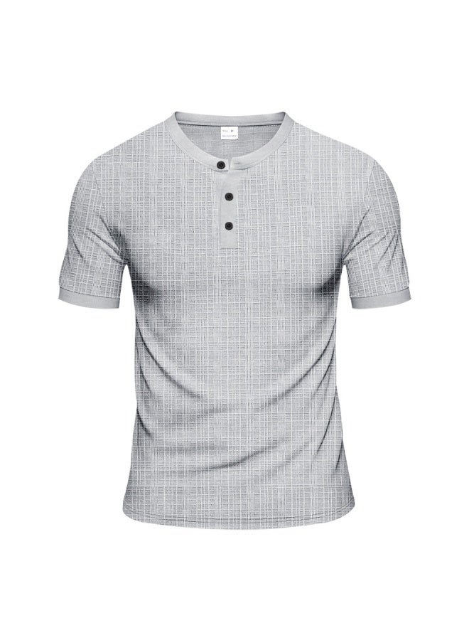 Loose Casual Short Sleeve Men's T-shirt Bamboo Fiber Summer Breathable Vintage  Shirt - Image 1