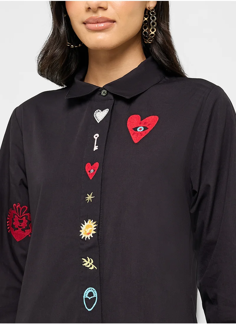 Never fully Dressed Printed Button Down Dress