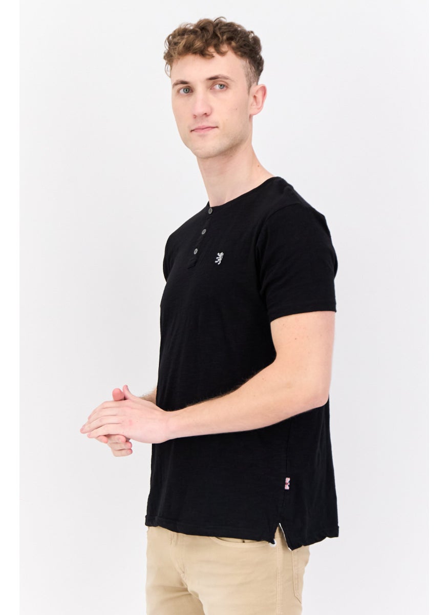English Laundry Men Crew Neck Short Sleeves Brand Logo T-Shirt, Black  - Image 2