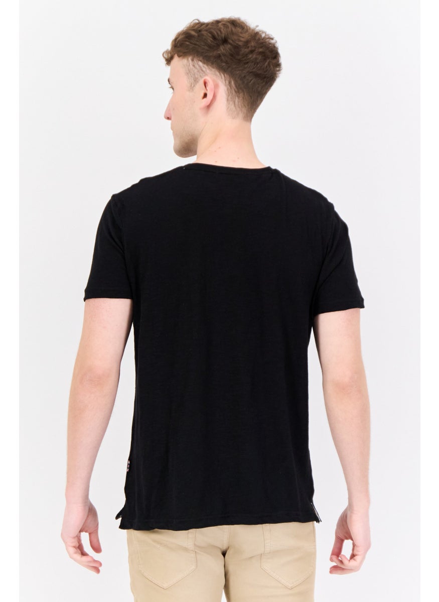English Laundry Men Crew Neck Short Sleeves Brand Logo T-Shirt, Black  - Image 4