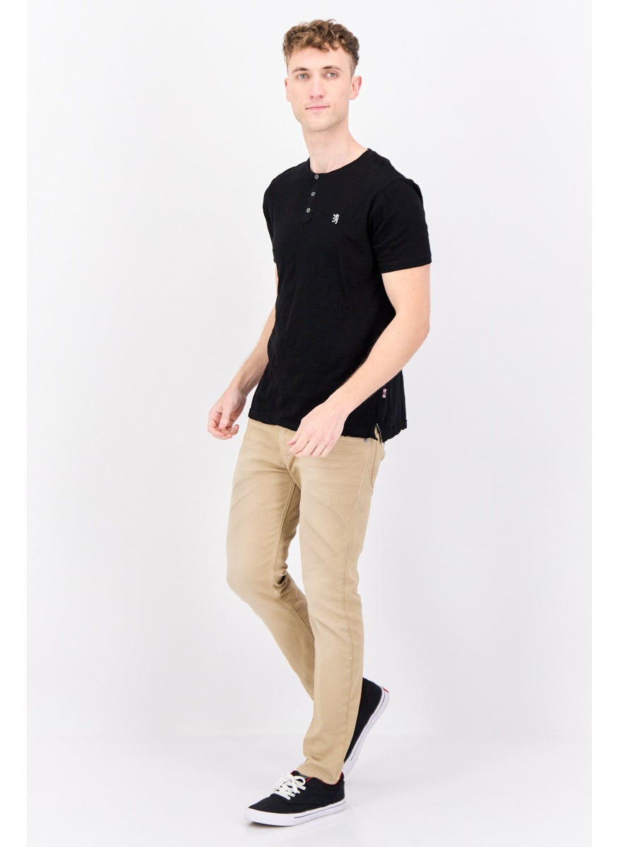 English Laundry Men Crew Neck Short Sleeves Brand Logo T-Shirt, Black  - Image 3