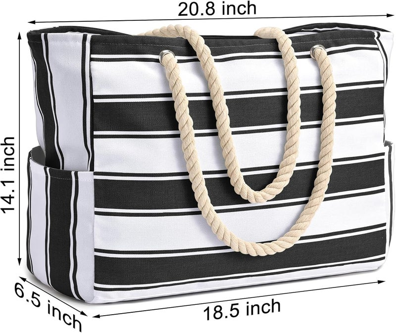 Becokan Beach Bags for Women, Large Waterproof Beach Tote Bag with Zipper Beach Bags Waterproof Sandproof Swim Pool Bag Large Tote - Image 4