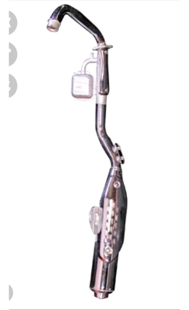 CHOPSON Silencer Suitable for Bajaj Discover 125cc / 135cc Motorcycle. It Comes with COMPLIMENTARY 2PCS of Heat Protection Shields/Covers Totally Free of Cost. (Nickel Chrome)