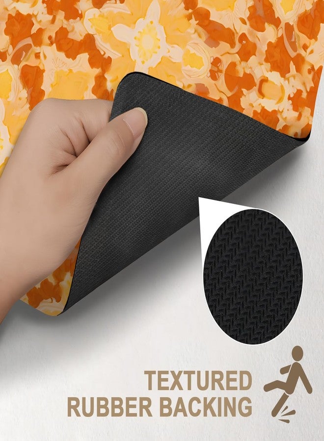 THISFIND Terracotta Geometric Orange U-Shaped Toilet Mat with Warm Pattern, Thick Soft Washable, Non-Slip for Boho Modern Bathroom & Apartment Decor - Image 5