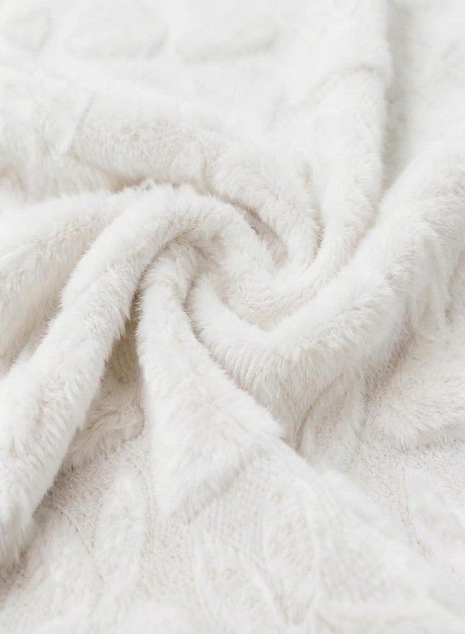 Apear1 Easter Table Runner White Soft Plush Faux Fur Jacquard Bunny Kitchen Dining Table Decoration for Farmhouse Home Party Decor (White, 13" x 90") - Image 5